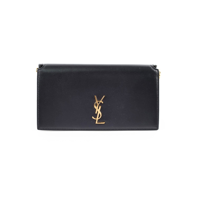 Saint Laurent Mini Phone Case On Chain Black