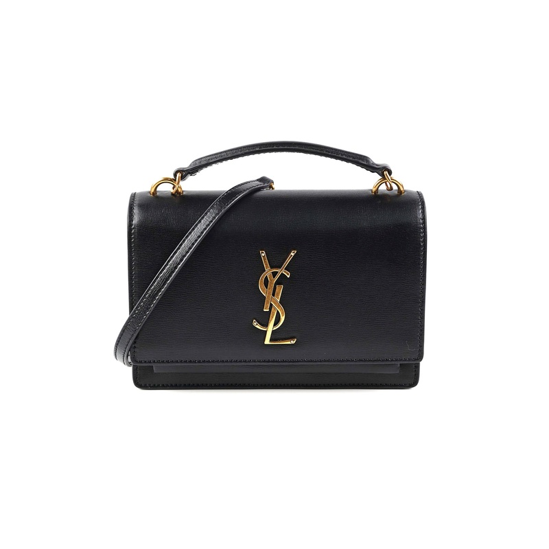 Saint Laurent Sunset Black Chain Wallet In Smooth Leather