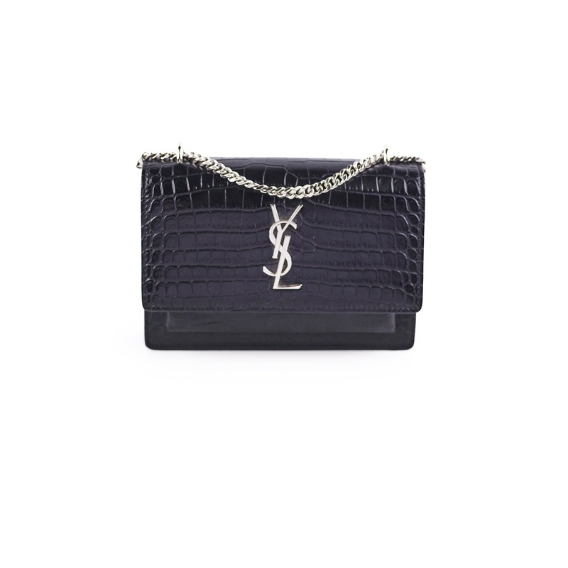 Saint Laurent Sunset Mini Corc Embossed Black