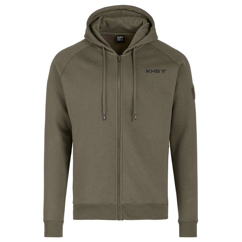 KHS Hoodie mit Zipper Steingrau-Oliv