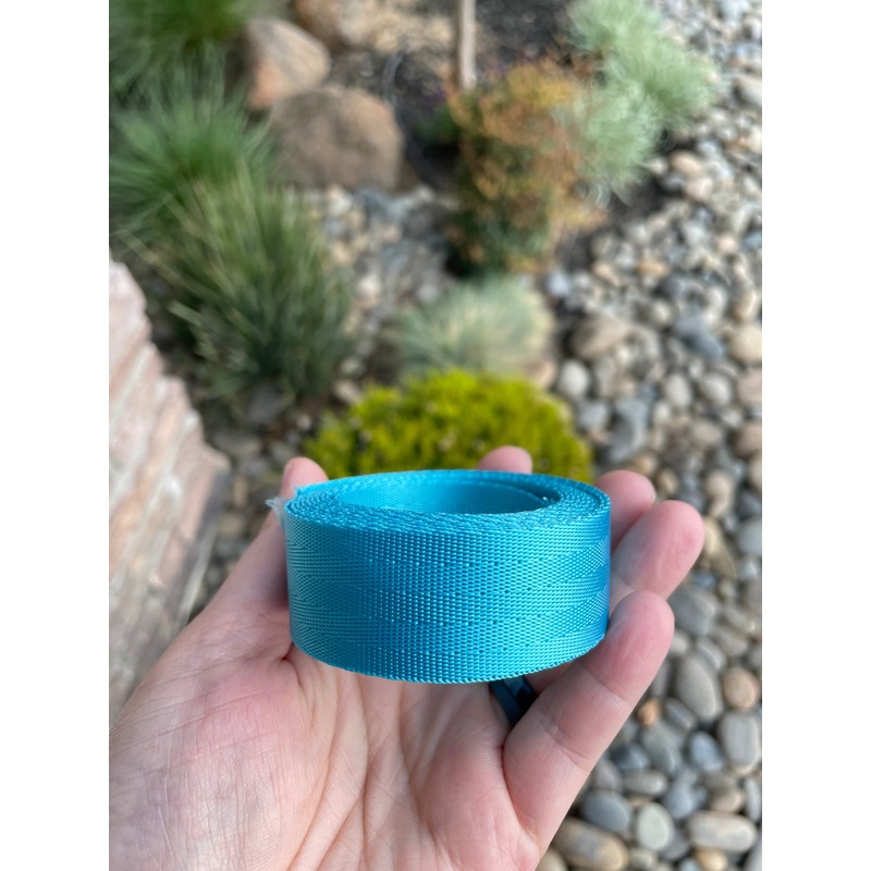 Turquoise 1 Seatbelt Webbing (by the yard)