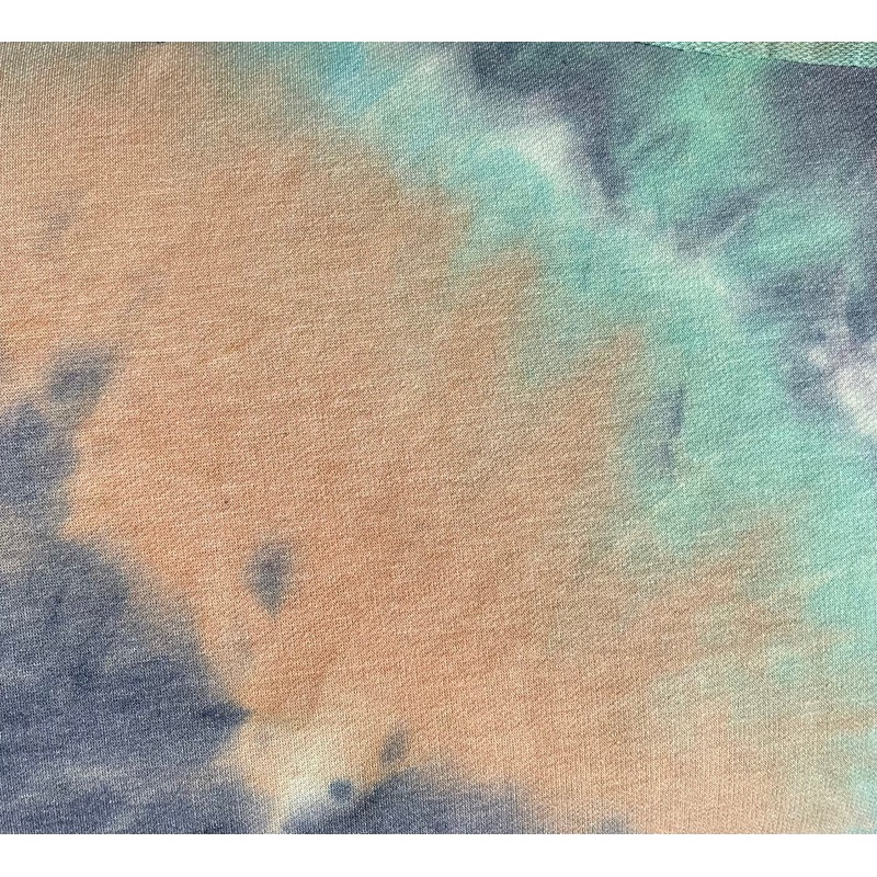 Turquoise/Indigo/Sand Tie Dye French Terry