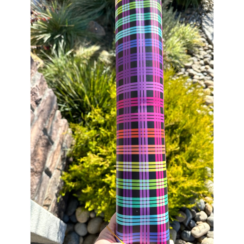 Bright Rainbow Plaid Smooth vinyl