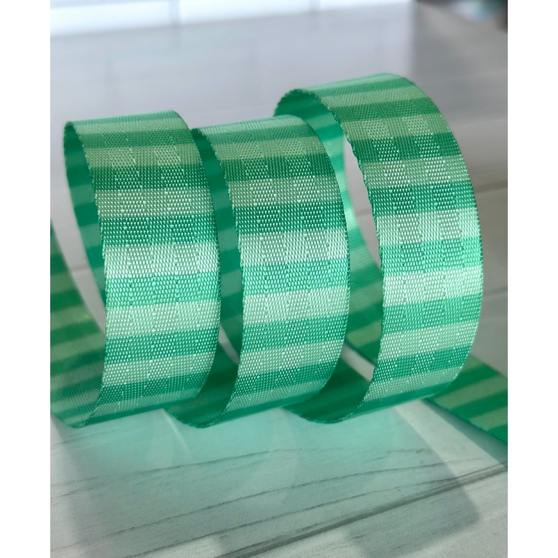 Sea Green Tonal Stripe 1 Seatbelt Webbing (by the yard)