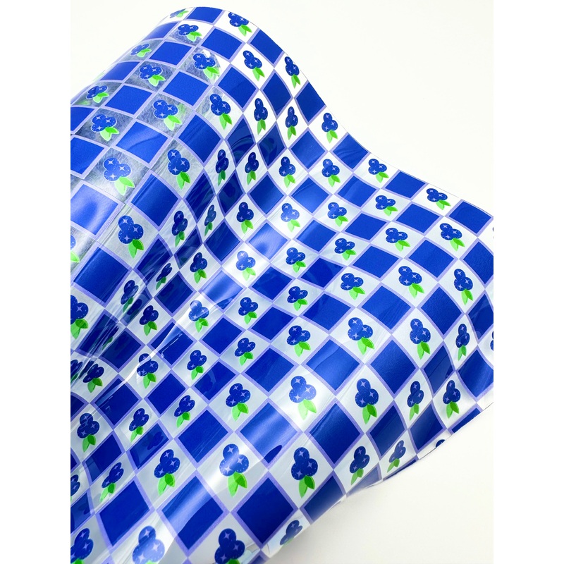 Blueberry Check Clear TPU Vinyl
