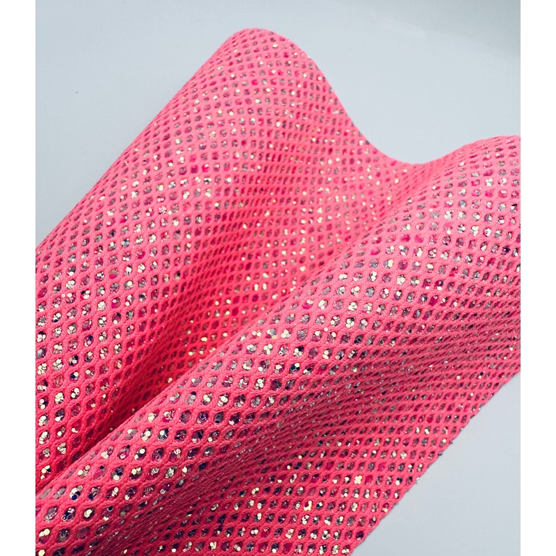 Bright Bubblegum Fishnet Glitter Craft Vinyl