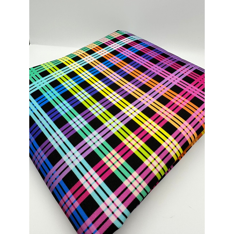 Bright Rainbow Plaid Waterproof Canvas