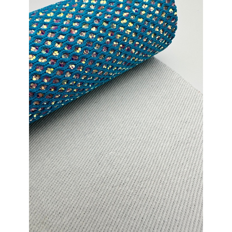Turquoise Fishnet Glitter Craft Vinyl