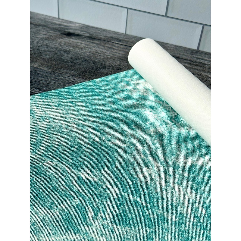 Teal Faux Denim Vinyl