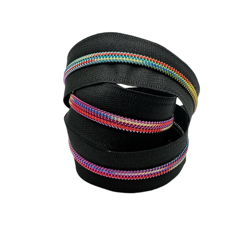 Tie-dye Rainbow teeth zipper tape