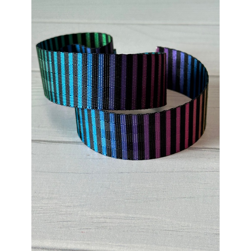 Bright Horizontal rainbow stripe 1 Seatbelt Webbing