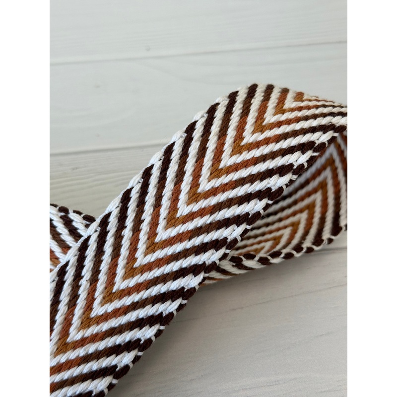 Brown Woven Jacquard 1.5  Webbing