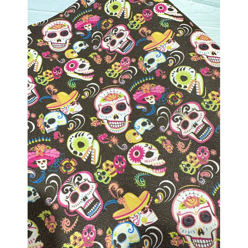 Dia De Los Muertos Textured Printed Vinyl