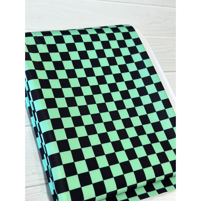 Sea Green Check Lux Bonded Poly/Nylon