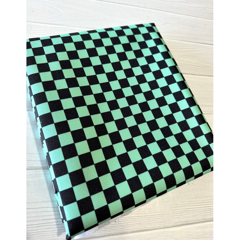 Sea Green Check Waterproof Canvas