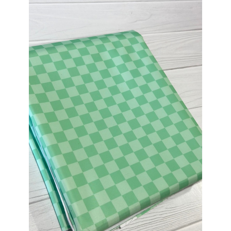 Sea Green Tonal Check Lux Bonded Poly/Nylon