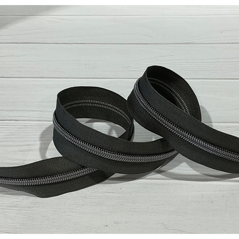 Slate Tape with Gunmetal Zipper Tape