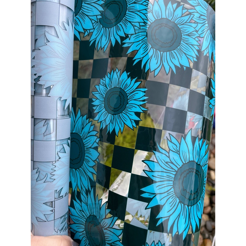 Blue Sunflower Clear TPU Vinyl