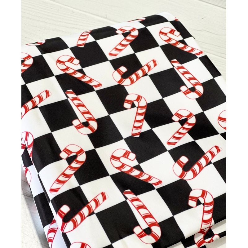 Candy Cane Check Lux Bonded Poly/Nylon