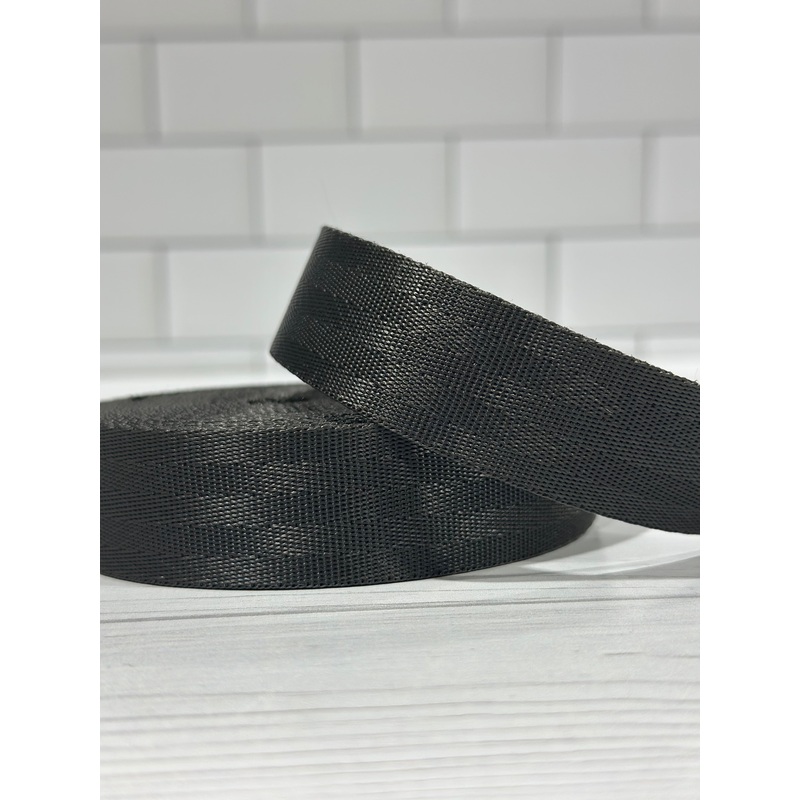 Dark Grey 1 Seatbelt Webbing (by the yard)