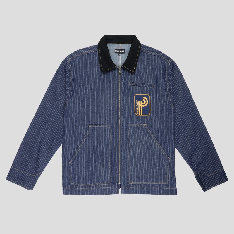 Long Con Striped Denim Packers Jacket – Dark Indigo