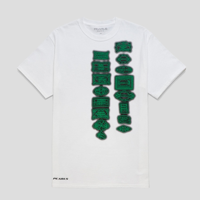 Pearls Ephemera Tee – White