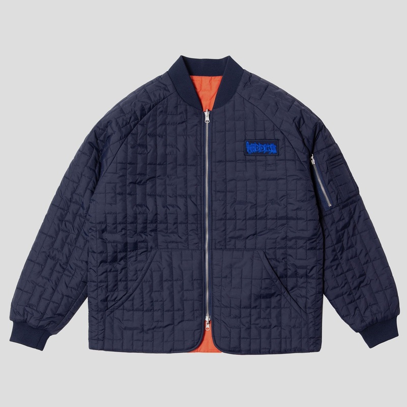 Hoddle M1 Reversible Bomber Jacket – Navy / Safety Orange
