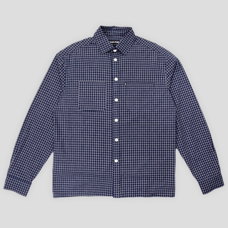 Workers Check Shirt Long-Sleeve – Navy