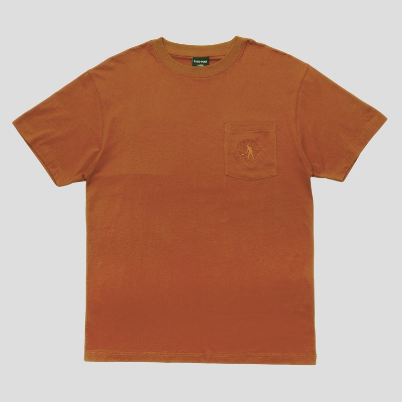 Organic Embroidery Pocket Tee – Burnt Orange