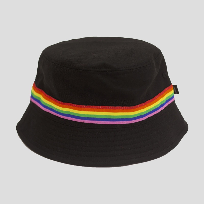 PRIDE RIBBON CANVAS BUCKET CAP BLACK