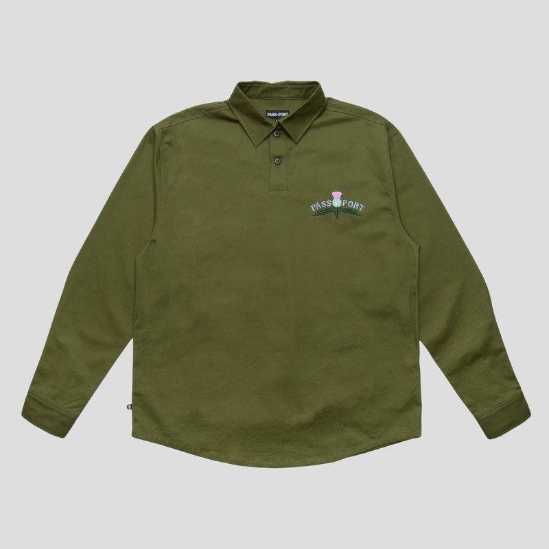 Thistle Embroidery AG Shirt Long Sleeve – Moss