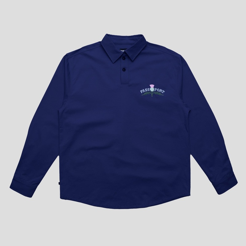 Thistle Embroidery AG Shirt Long Sleeve – Navy