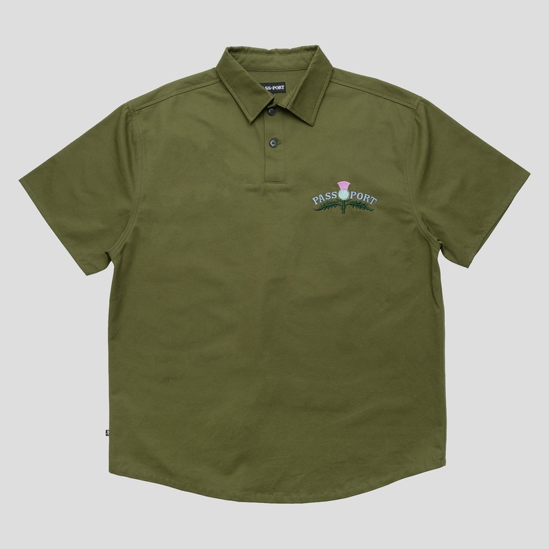 Thistle Embroidery AG Shirt Short Sleeve – Moss