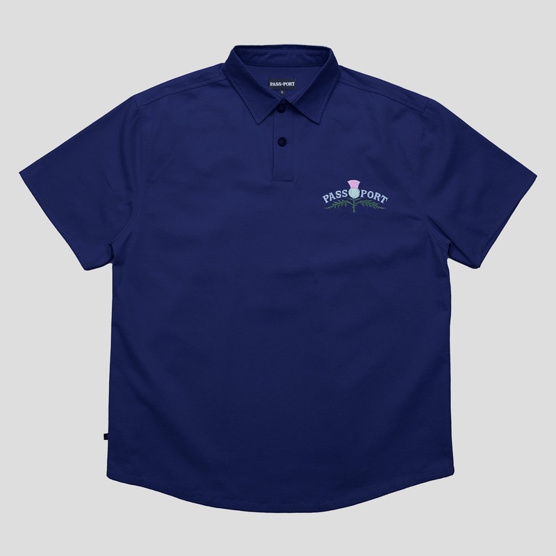 Thistle Embroidery AG Shirt Short Sleeve – Navy