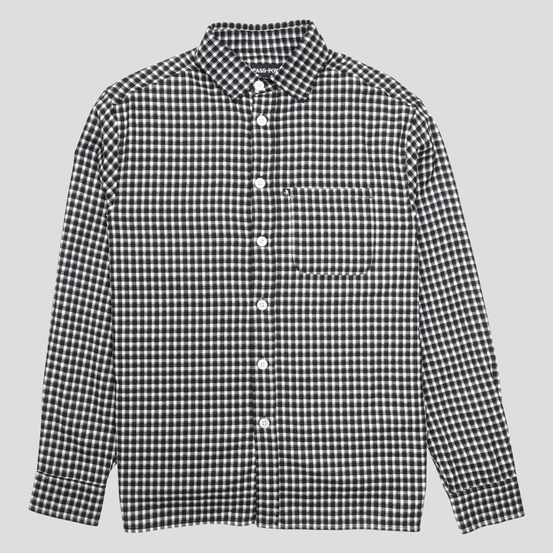 Workers Check Shirt Long Sleeve – Black