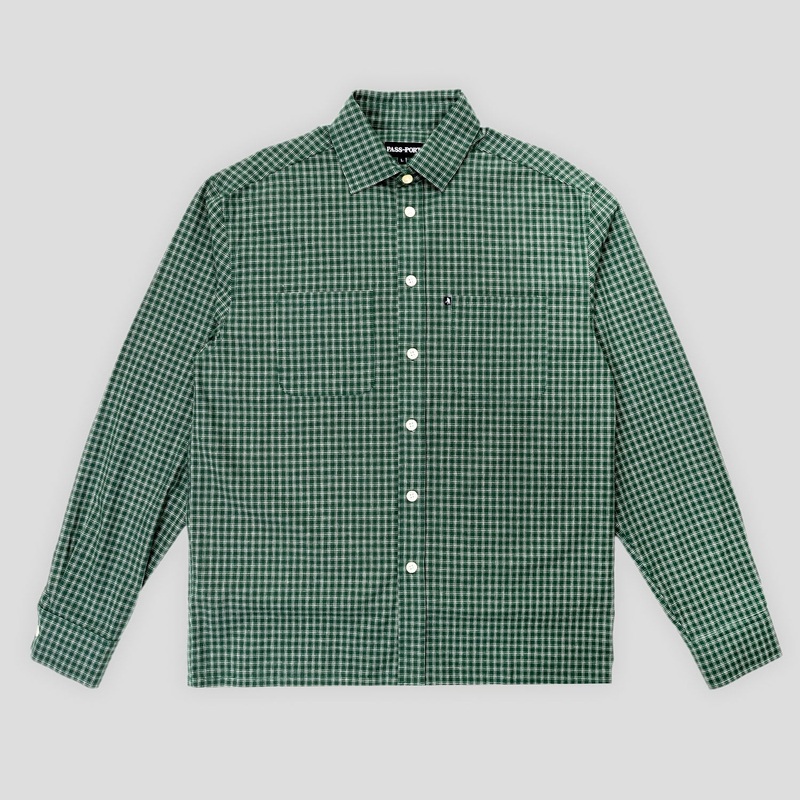 Workers Check Shirt Long Sleeve – Green