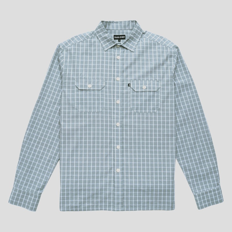 Workers Check Shirt Long Sleeve – Stone
