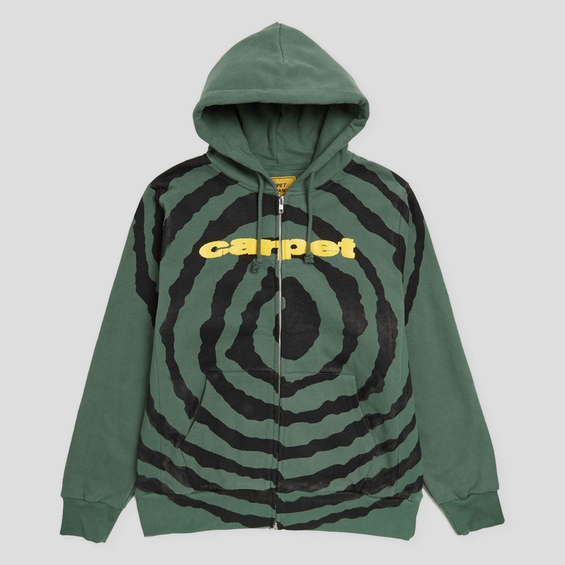 Carpet Company Spiral Zip-up Hoodie – Forest Green