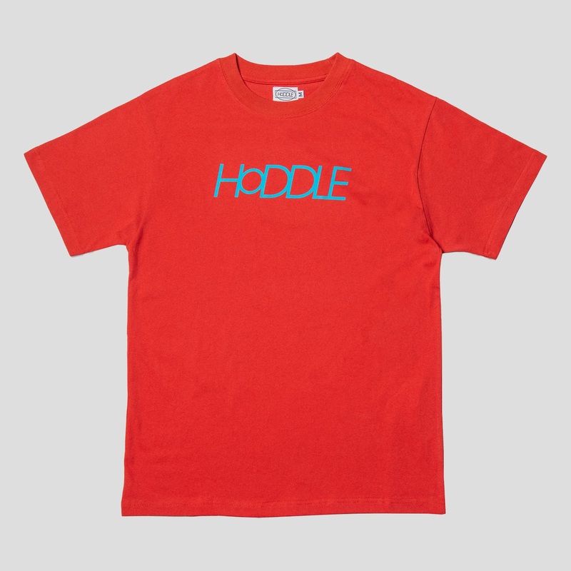 Hoddle Logo Tee – Crimson / Blue