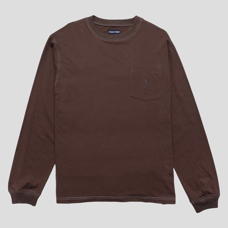 Organic Pocket Long-sleeve Tee – Bark