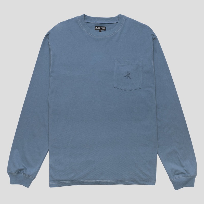 Organic Pocket Long-sleeve Tee – Blue