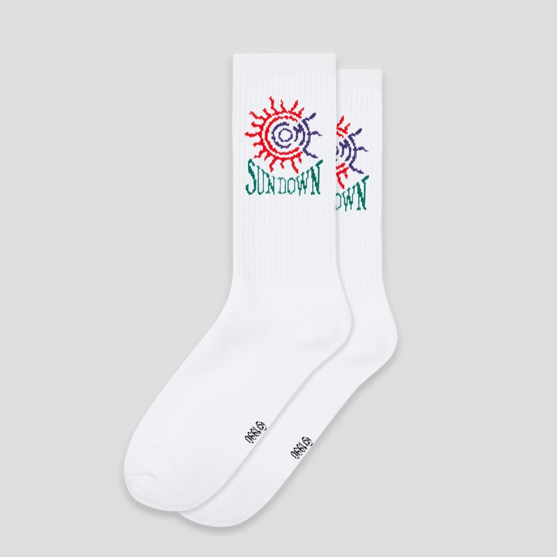 Come Sundown Fever Socks – White