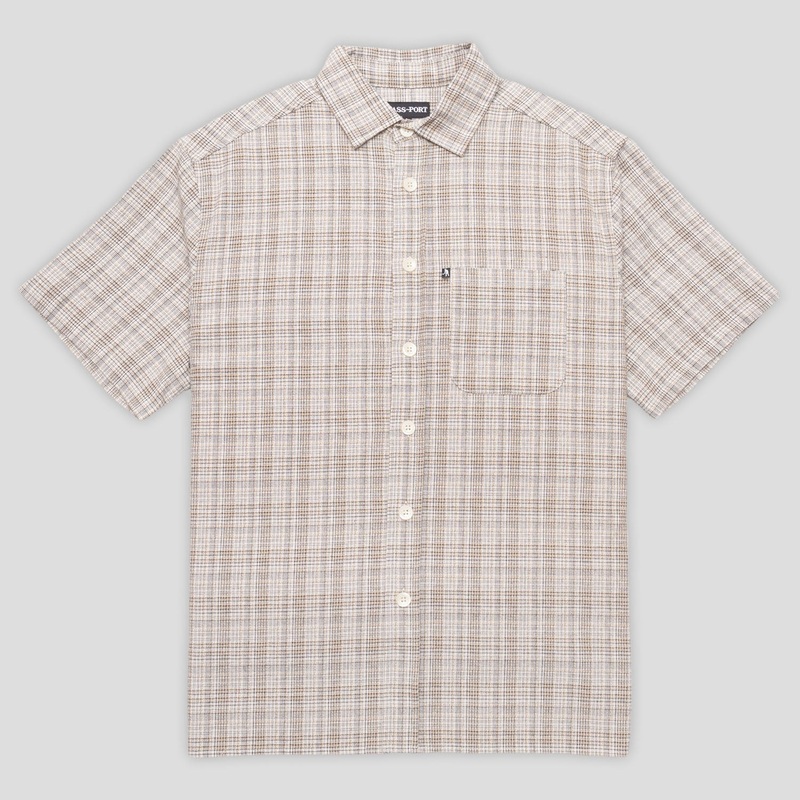 Workers Check Shirt Short-sleeve – Black / Bronze