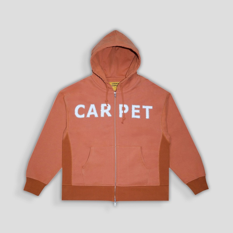 Carpet Company Rhinestone Double Zip Hoodie – Dusty Brown