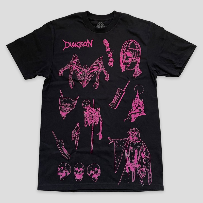 Dungeon Tales of Mystery Tee – Black / Neon Pink