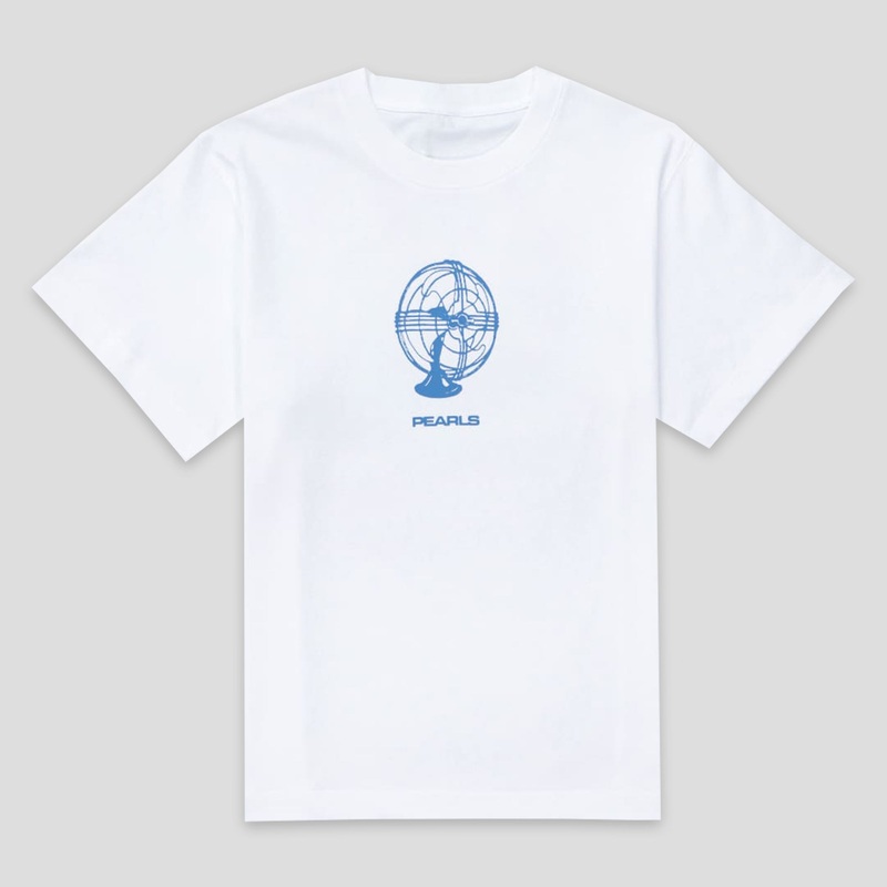 Pearls Skateboards Fan Tee – White
