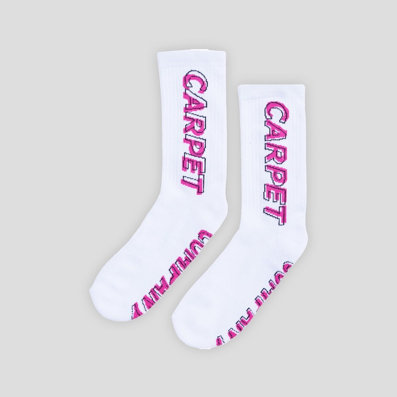 Carpet Company Misprint Sock – White / Pink