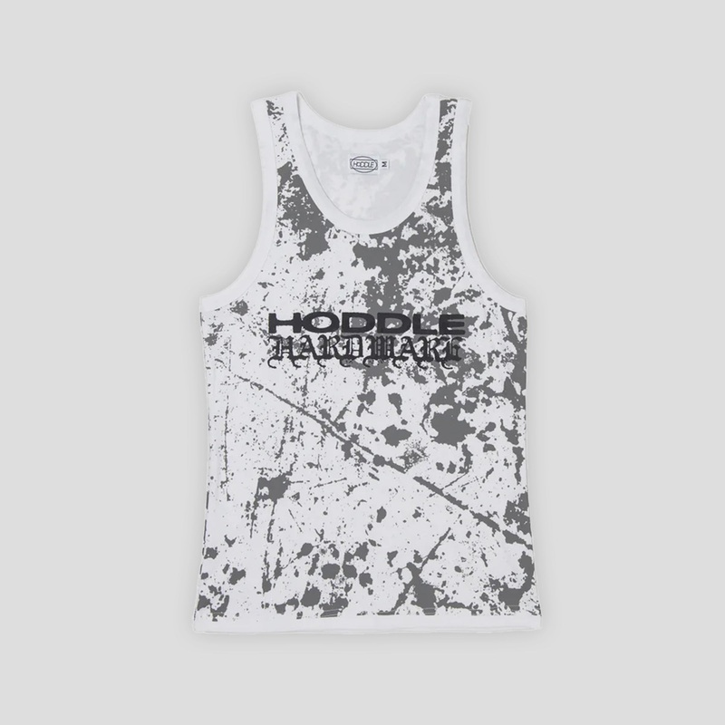 Hoddle Hardware Ribbed Singlet – White Paint