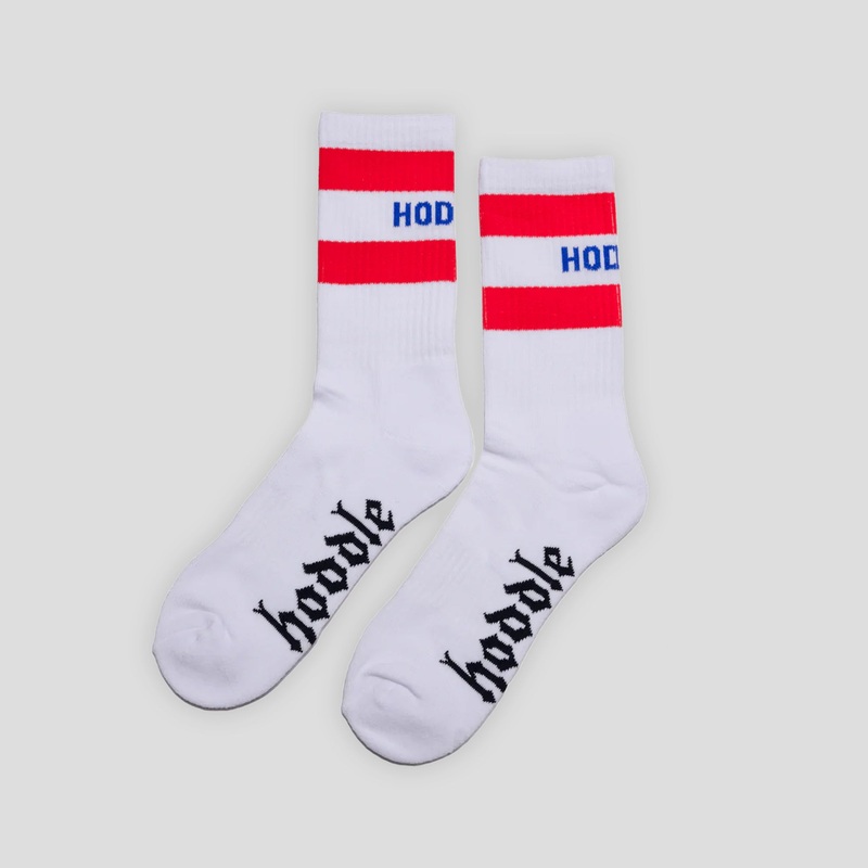 Hoddle Old English Socks – White
