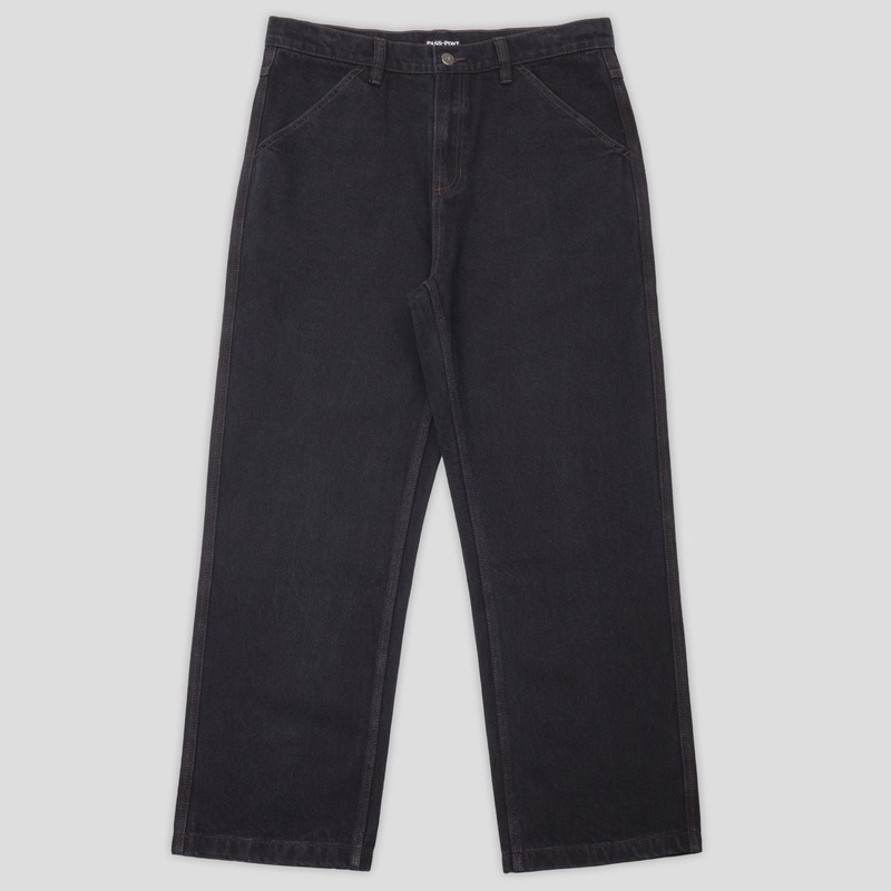 Workers Club Denim Jean – Washed Black / Brown Stitch
